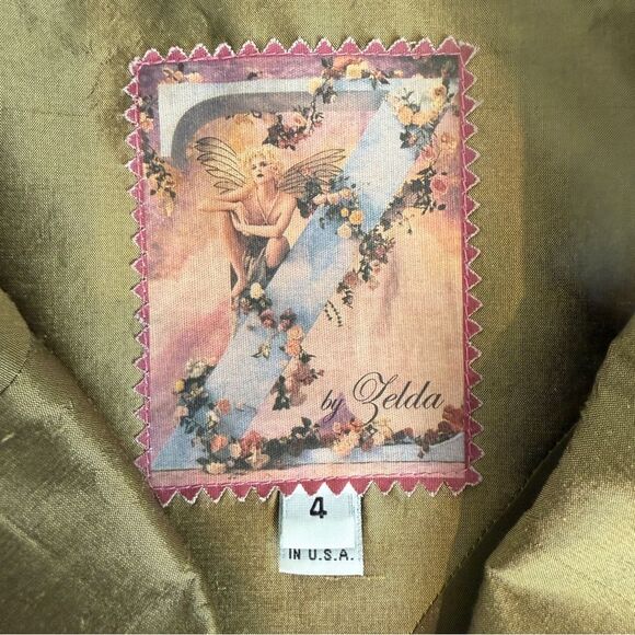 Z by Zelda Gold Silk Mid-length Jacket 4 - Picture 3 of 10